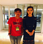 李冰冰與經紀人李志合影